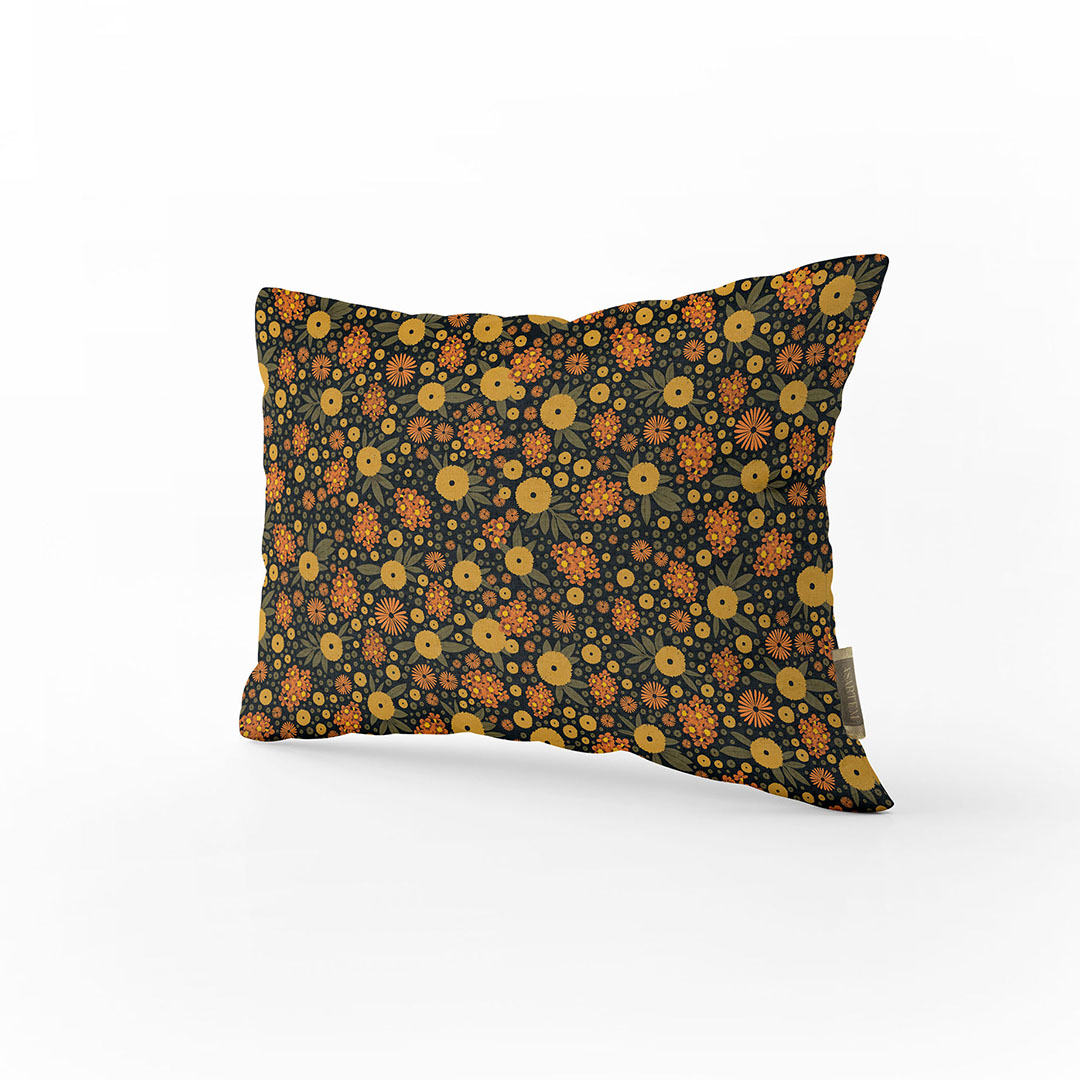 Poduszka - Pomarańczowa florystyka - 40x60