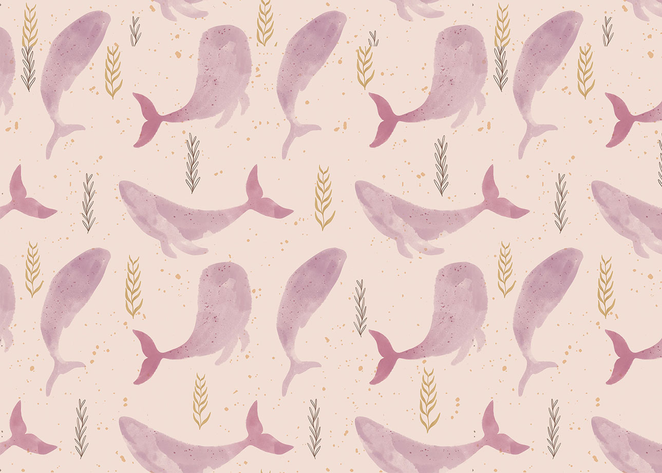 Poduszka - Pink whales - 40x60