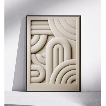 Plakat 3D elegancki do domu beżowy