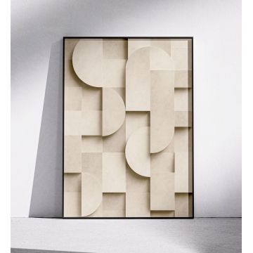 Plakat 3D elegancki do domu beżowy