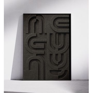 Plakat czarny 3D geometria bauhaus brutalizm