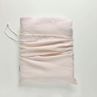 Pościel z lnu perłowy róż z szarą lamówką IL LETTO