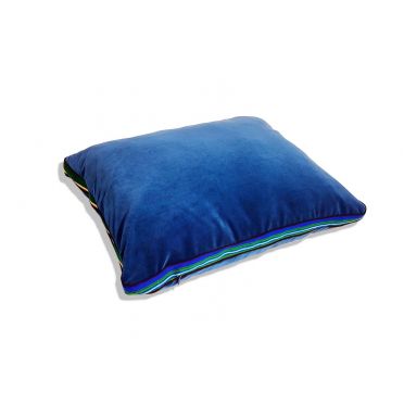 Niebieska, aksamitna poduszka folk glamour