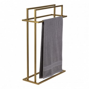 złoty wieszak stalowy z ręcznikiem