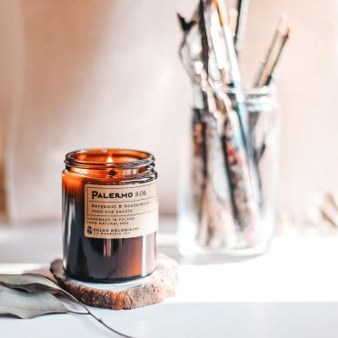 NATURALNA ŚWIECA SOJOWA - PALERMO 8:06 bergamot&sandalwood