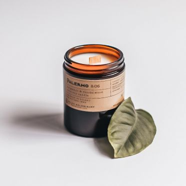 NATURALNA ŚWIECA SOJOWA - PALERMO 8:06 bergamot&sandalwood