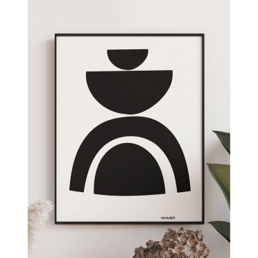 Plakat w stylu japandi WAVES WARSAW