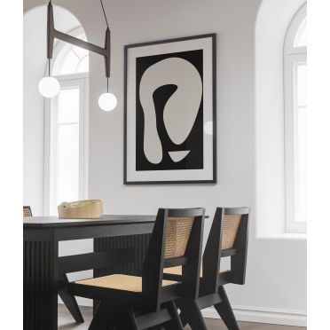 Plakat czarno-biały do wnętrz WAVES WARSAW