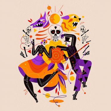 wzór Dia de Muertos