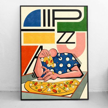 plakat z jedzeniem, pizza