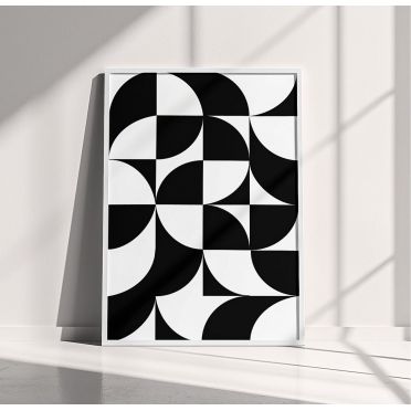 Minimalistyczny Plakat Bauhaus – Czarno-biała Dekoracja do Wnętrz Hotelowych