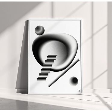 Abstrakcyjny Plakat w Stylu 3D – Nowoczesna Dekoracja Ścienna