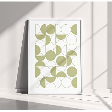 Geometryczny Plakat Bauhaus – Koła i Półkule, Idealny do Hoteli i Restauracji