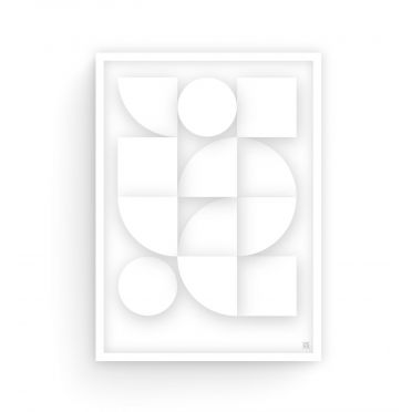 Geometryczny Plakat w Stylu Bauhaus – Jasna Dekoracja Ścienna z Cieniowaniem