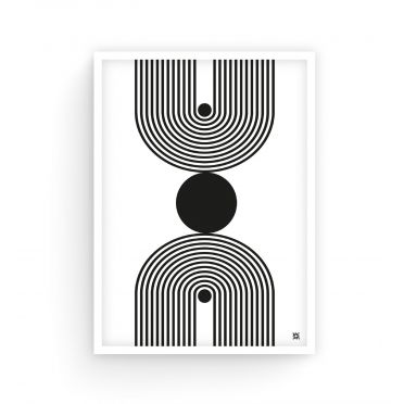 Plakat w Stylu Bauhaus – Minimalistyczna Kompozycja z Geometrycznymi Formami