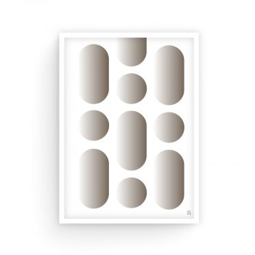 Geometryczny Plakat Bauhaus – Biało-złote Dekoracje Ścienne do Hoteli i Restauracji