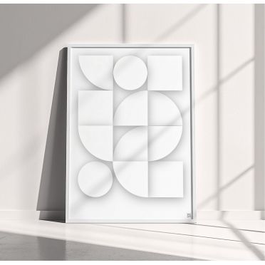 Geometryczny Plakat w Stylu Bauhaus – Jasna Dekoracja Ścienna z Cieniowaniem