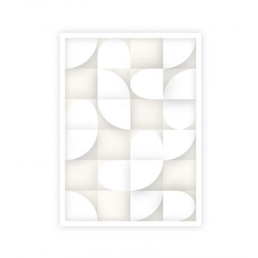 Plakat z geometrycznymi formami – idealny do przestrzeni publicznych