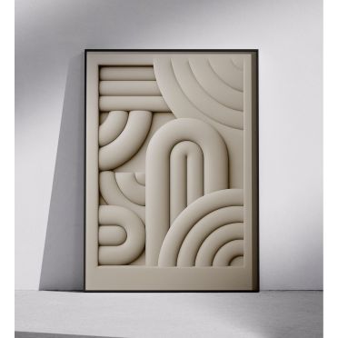 Plakat 3D elegancki do domu beżowy