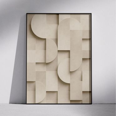 Plakat 3D elegancki do domu beżowy