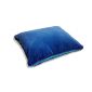 Niebieska aksamitna poduszka folk glamour