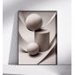 Plakat różowy kremowy 3D owalny geometria bauhaus